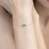 Pulseira delicada banhado a ouro com vidro cristal
