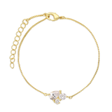 Pulseira delicada banhada a ouro com zircónias