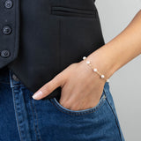 Pulseira delicada banhada a ouro com pérola