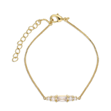 Pulseira Delicada, Banhado a Ouro, Zircónia de cultivo