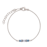 Pulseira delicada em prata 925 com zircónia azul