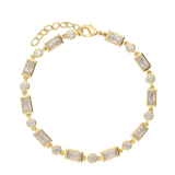 Pulseira Temática, Banhado a Ouro, Zircónia de cultivo