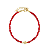 Pulseira delicada, Banhado a Ouro, Vidro cristal