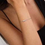 Pulseira em prata 925 com opala azul