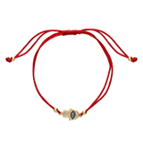 Pulseira banhada a ouro com zircónia azul