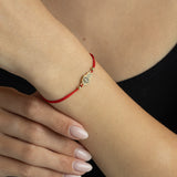 Pulseira banhada a ouro com zircónia azul