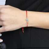 Pulseira delicada banhada a ouro com esmalte
