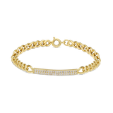 Pulseira temática banhada a ouro com zircónia