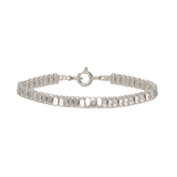 Pulseira de hematita com metais prateados