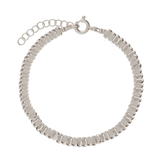 Pulseira de hematita com metais prateados