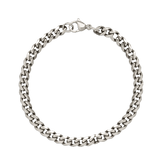 Pulseira masculina em aço inoxidável prateado