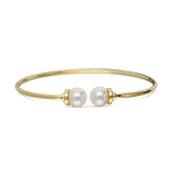 Pulseira rígida banhada a ouro com swarovski branco