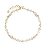 Pulseira banhada a ouro com zircónias
