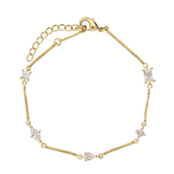 Pulseira delicada banhada a ouro com zircónia