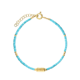 Pulseira delicada banhada a ouro com Iolita azul