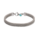 Pulseira Masculina, Aço inoxidável, Turquesa de cultivo