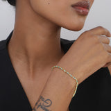 Pulseira de tenis, Banhado a Ouro, Zircónia de cultivo