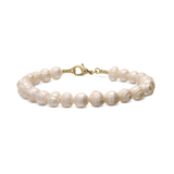 Pulseira banhada a ouro com pérolas redondas