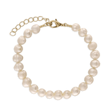 Pulseira banhada a ouro com pérolas redondas