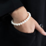 Pulseira banhada a ouro com pérolas redondas