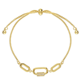 Pulseira banhada a ouro com zircónia