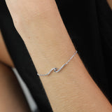 Pulseira delicada onda em prata 925