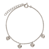 Pulseira coração em prata 925 com zircónia