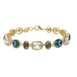 Pulseira de pedra, Banhado a Ouro, Vidro cristal