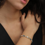 Pulseira de pedra, Banhado a Ouro, Vidro cristal