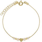 Pulseira Delicada, Banhado a Ouro, Pérola cultivada