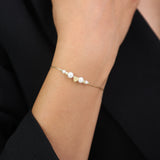 Pulseira Delicada, Banhado a Ouro, Pérola cultivada