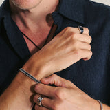 Pulseira Masculina, Aço inoxidável, Zircónia de cultivo