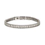 Pulseira masculina em aço inoxidável com zircónia