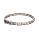 Pulseira masculina em aço inoxidável com zircónia