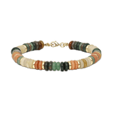 Pulseira de pedra banhada a ouro com jaspe
