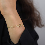 Pulseira delicada banhada a ouro