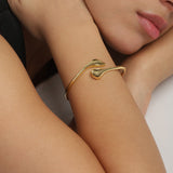 Pulseira rígida banhada a ouro