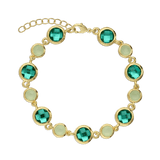 Pulseira Temática, Banhado a Ouro, Vidro cristal