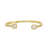 Pulseira rígida, Banhado a Ouro, Zircónia de cultivo