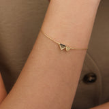 Pulseira coração banhada a ouro