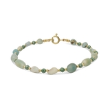 Pulseira de pedras banhada a ouro com amazonita e zircónias
