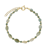 Pulseira de pedras banhada a ouro com amazonita e zircónias