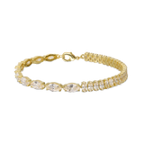 Pulseira banhada a ouro com zircónias