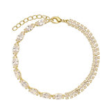 Pulseira banhada a ouro com zircónias