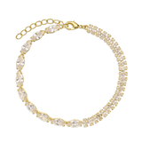 Pulseira banhada a ouro com zircónias