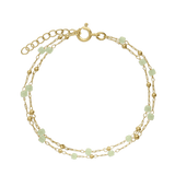 Pulseira dupla banhada a ouro com cristais