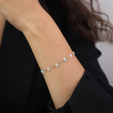 Pulseira em camadas, Banhado a Ouro, Vidro cristal