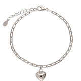Pulseira coração em prata 925
