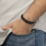 Pulseira masculina em aço inoxidável