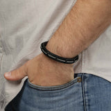 Pulseira masculina em aço inoxidável